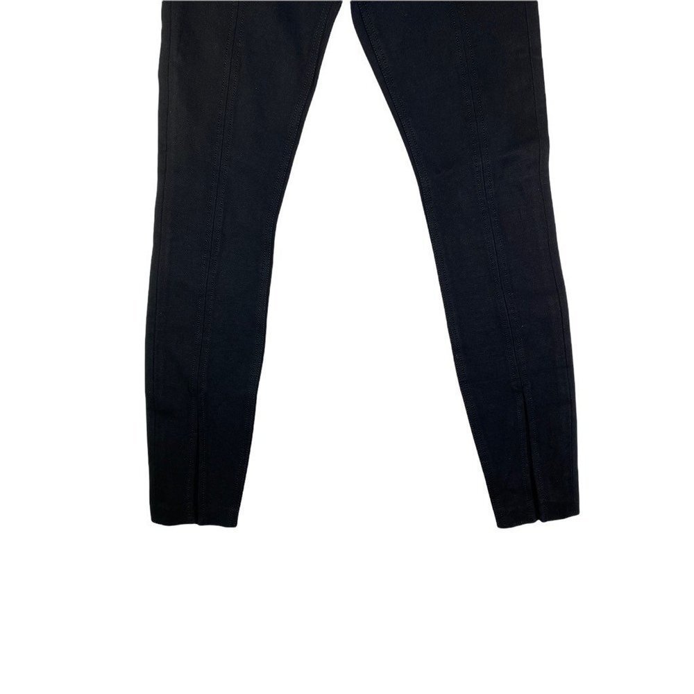 Hudson Womens Barbara Skinny Jeans Black Pockets Denim Front Hem Slit 25 New - Picture 5 of 10